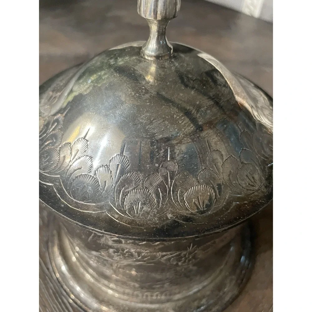 Vtg International Silver Co Silver Plated Covered Biscuit Barrel Tea Caddy